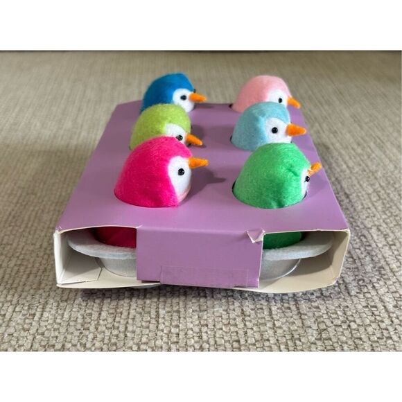 SPRITZ Featherly Friends SET of 6 Mini Fabric Bird in Felt Easter Egg Carton NEW - Picture 8 of 8